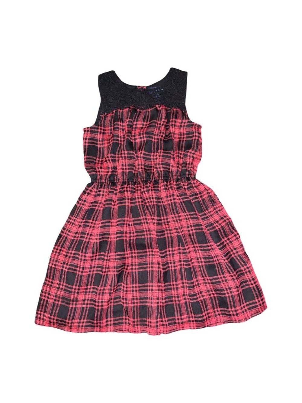 Ralph Lauren Plaid Dress w/ Lace Yoke – Girls Size 6 Party Preppy Holidays
